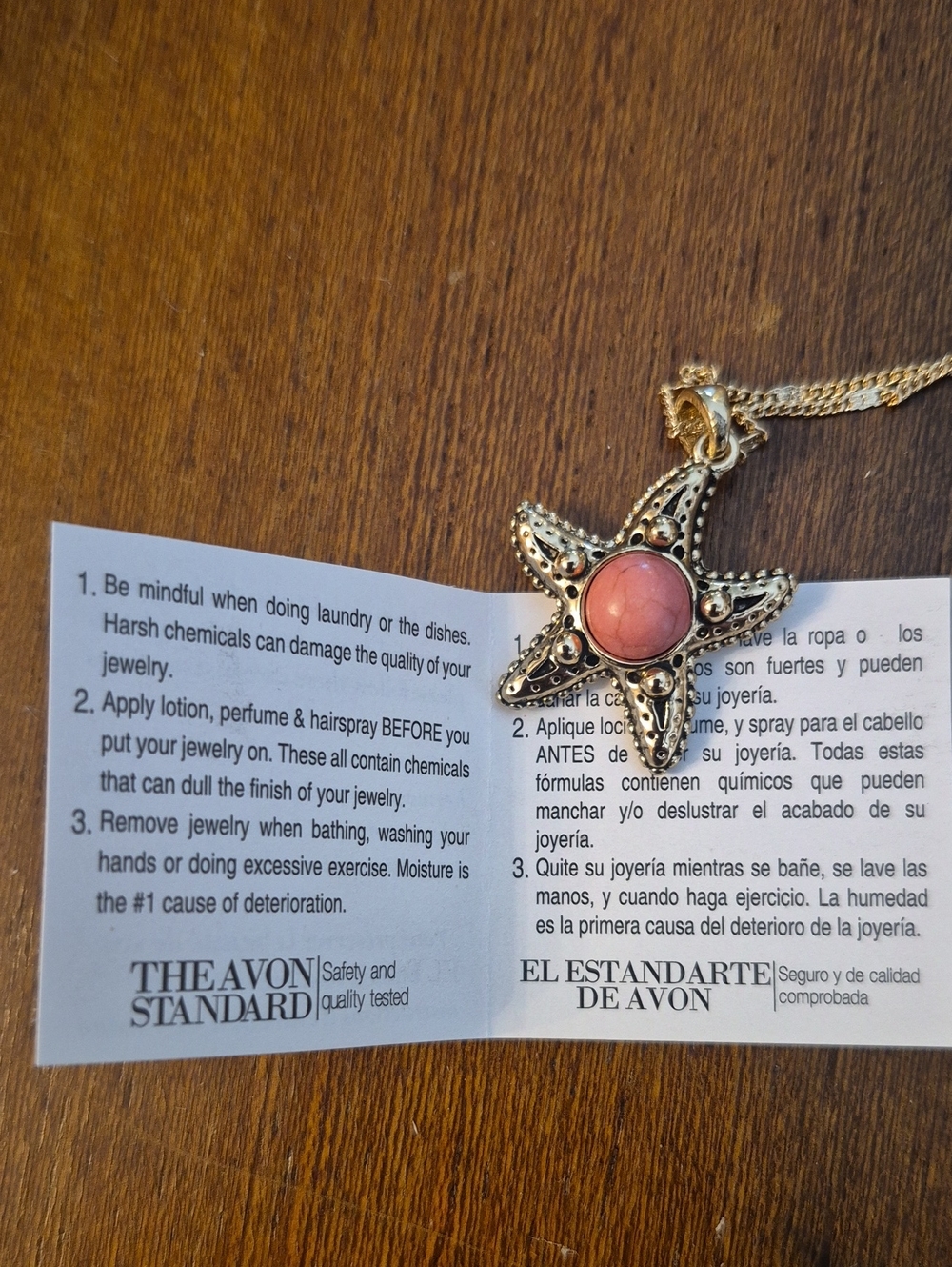 Avon 16" Chain Gold Plated Starfish Pendent With 2" Extender - Picture 2 of 8